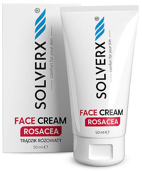 Entzündungshemmende Gesichtscreme für Couperosehaut mit Schwarzkümmel, Hagebuttenöl, Azelain- und Lactobionsäure - Solverx Rosacea Face Cream — Bild N1