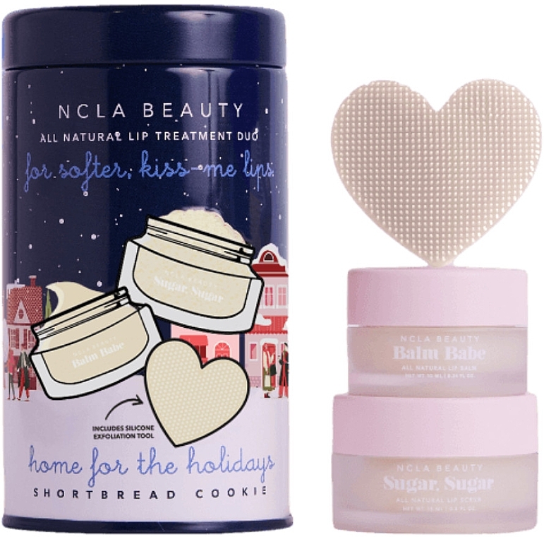 Set - NCLA Beauty Home For The Holidays Lip Set (l/balm/10ml + l/scrub/15ml + massager) — Bild N1