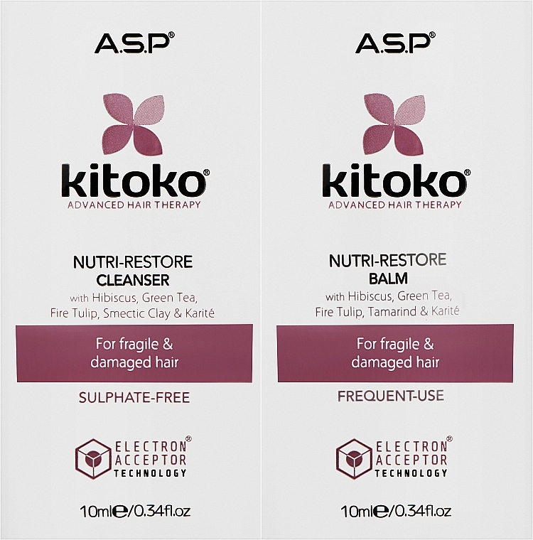 Set - Affinage Kitoko Nutri-Restore Cleanser & Balm Sachet Duo (h/sham/10ml + h/balm10ml) — Bild N1