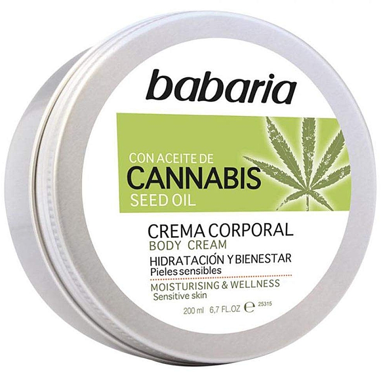 Feuchtigkeitsspendende Körpercreme mit Hanfsamenöl für empfindliche Haut - Babaria Cannabis Moisturizing Body Cream — Bild N1