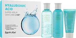 Düfte, Parfümerie und Kosmetik Set - Farmstay Hyaluronic Acid Super Aqua Skin Care Set (ton/200ml + emul/200ml + cr/50ml)