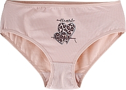 Bikini-Slip für Damen Figi Beige mit Leopardenherz - Moraj — Bild N1