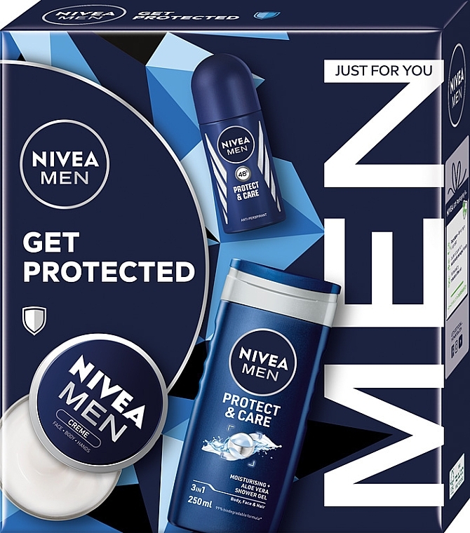 Körperpflegeset - NIVEA MEN Get Protected (Duschgel 250ml + Deodorant 50ml + Creme 75ml) — Bild N1