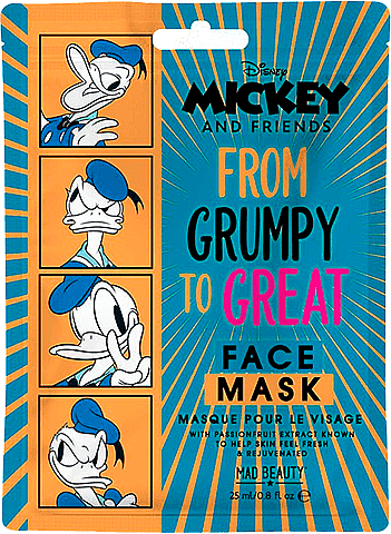 Revitalisierende Tuchmaske für das Gesicht mit Passionsfruchtextrakt - Mad Beauty Donald Mickey and Friends — Bild N1