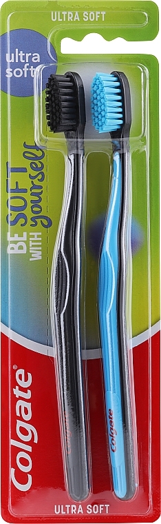 Ultraweiches Zahnbürstenset schwarz und blau 2 St. - Colgate Ultra Soft — Bild N3