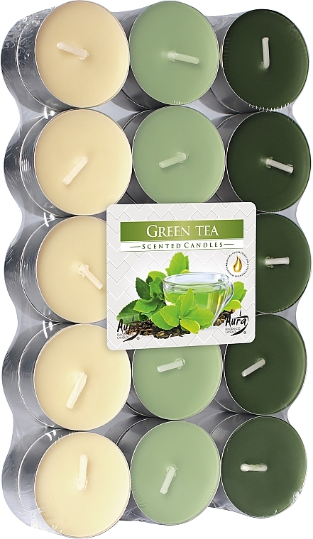 Teekerzen Grüner Tee 30 St. - Bispol Green Tea Scented Candles — Bild N1