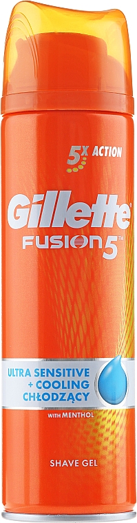 Rasiergel - Gillette Fusion 5 Ultra Sensitive + Cooling Shave Gel — Bild N1