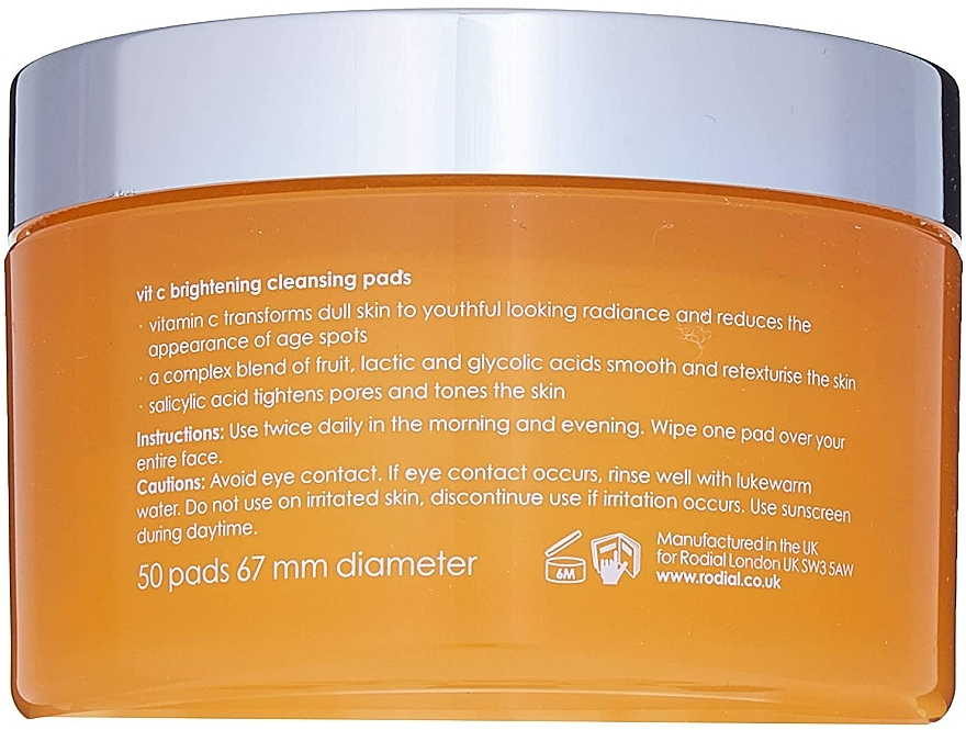 Gesichtsreinigungspads - Rodial Pure Vitamin C Formulated Brightening Cleansing Pad — Bild N2