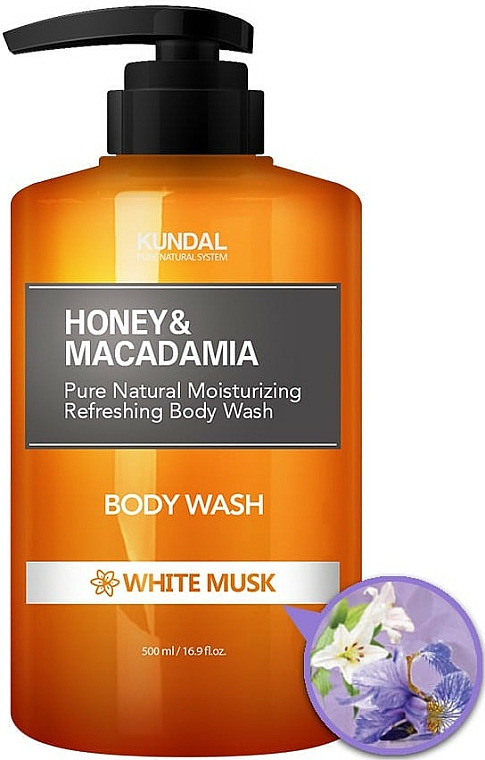 Feuchtigkeitsspendendes und erfrischendes Duschgel mit weißem Moschus - Kundal Honey & Macadamia Body Wash White Musk — Bild N1