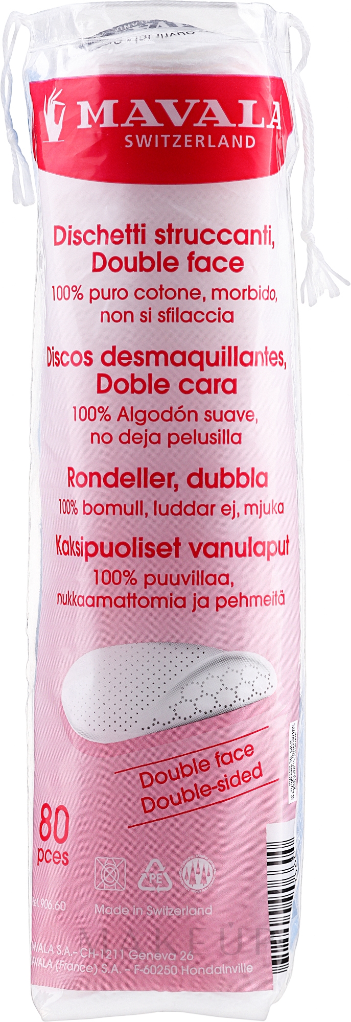 Abschminkpads aus Baumwolle 80 St. - Mavala Make-Up Remover Cotton Pads — Bild 80 St.