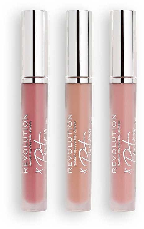 Lippenset (Flüssiger Lippenstift 3x3ml) - Makeup Revolution X Petra XOXO Lip Collection — Bild N2