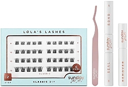 Set - Lola's Lashes Classic Diy Lash Extensions Starter Set (Wimpernkleber/2x3,5 ml + Wimpernentferner/4 ml + Künstliche Wimpern/40 St. + Pinzette/1 St.)   — Bild N1