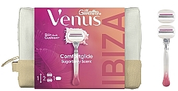 Düfte, Parfümerie und Kosmetik Set - Gillette Venus Comfortglide Sugarberry Scent (Rasierer/1 St. + Klingen/2 St. + Kosmetiktasche)