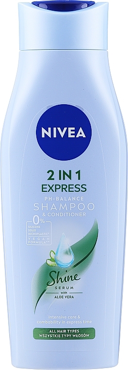 2in1 Shampoo-Conditioner für glänzendes Haar mit Aloe Vera - Nivea 2in1 Express Shine Serum Aloe Vera Shampoo & Conditioner — Bild N4
