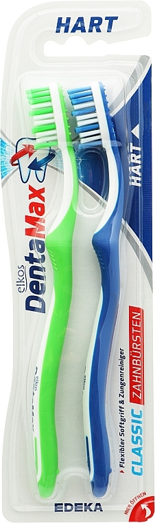 Zahnbürste hart, hellgrün / blau - Elkos Dental Classic — Bild N2