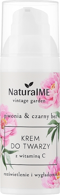 Gesichtscreme mit Vitamin C - NaturalME Vintage Garden Peony & Elderberry Brightening & Smoothing Cream With Vitamin C	 — Bild N1