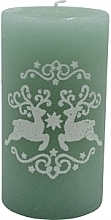 Düfte, Parfümerie und Kosmetik Dekorative Kerze 7.8x14 cm grün mit Hirschen - Admit