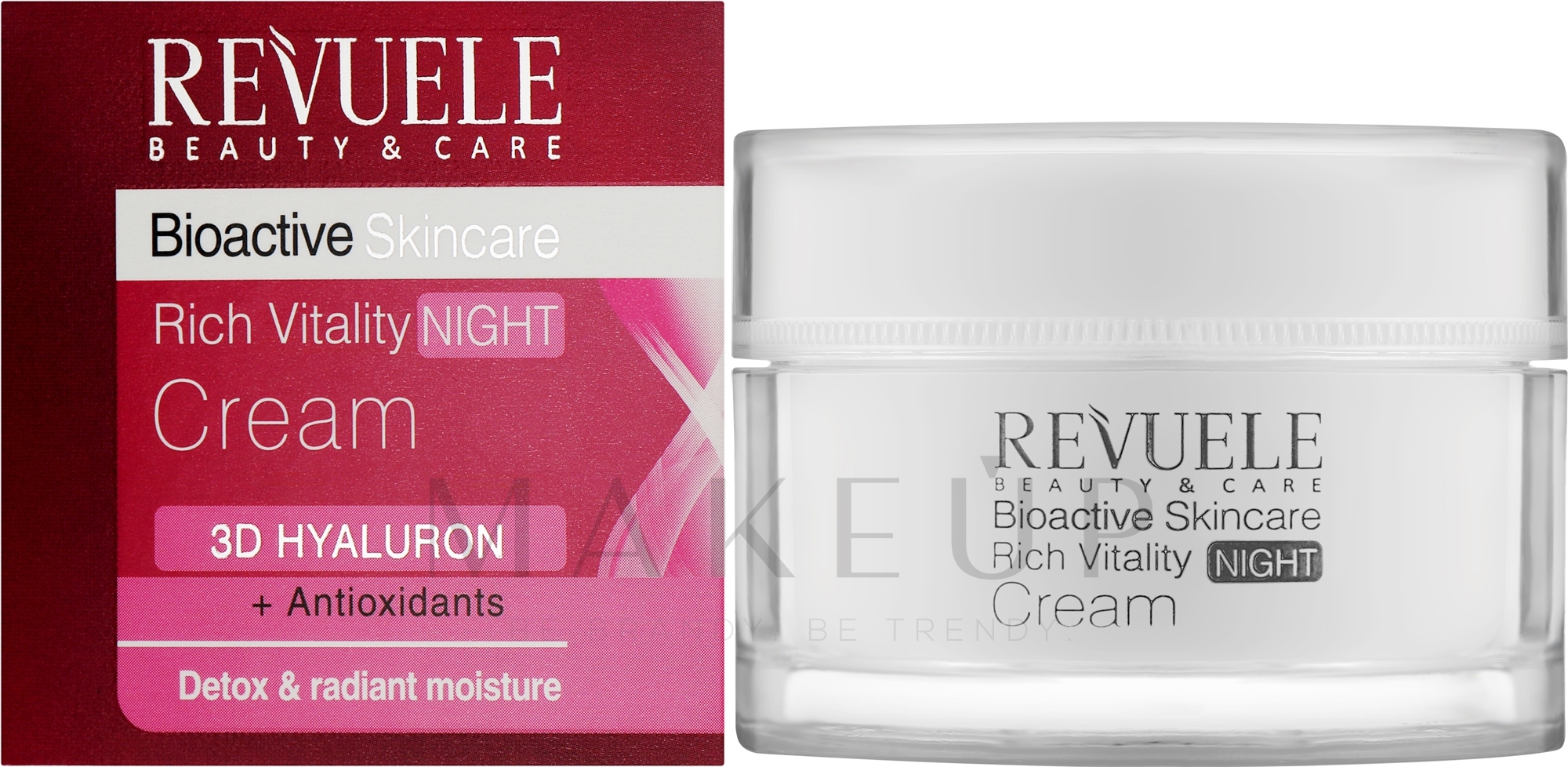 Nachtcreme für das Gesicht mit Antioxidantien - Revuele Bioactive Skincare 3D Hyaluron Rich Vitality Night Cream — Bild 50 ml