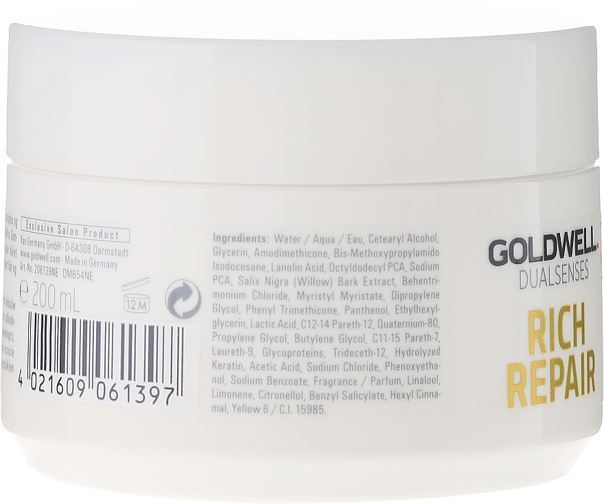 Regenerierende Haarmaske für trockenes, geschädigtes und gestresstes Haar - Goldwell Rich Repair Treatment — Bild N4