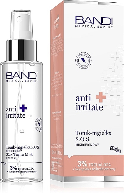 Beruhigendes Gesichtstonikum mit Mikrobiomkomplex und Phytoceramiden für irritierte Haut - Bandi Medical Expert Anti Irritate SOS Microbiome Spray Tonic — Bild N2