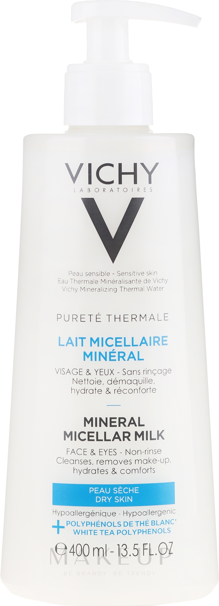 Mizellenmilch zum Abschminken für trockene Haut - Vichy Purete Thermale Mineral Micellar Milk For Dry Skin — Bild 400 ml