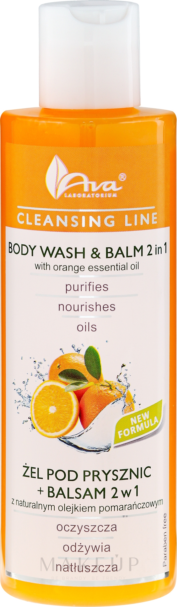 2in1 Duschgel und Körperbalsam mit ätherischem - Ava Laboratorium Cleansing Line Body Wash & Balm 2In1 With Orange Essential Oil — Bild 200 ml