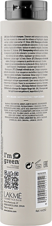 Shampoo zur Erneuerung der Farbe von Kupferhaaren - Lakme Teknia Color Refresh Saffron Copper Shampoo — Bild N2
