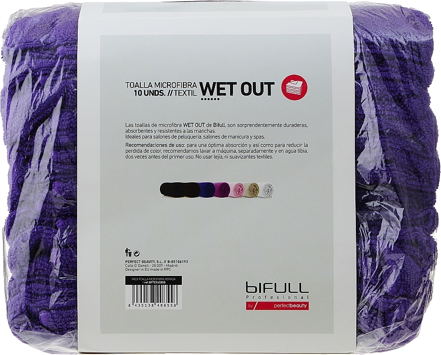 Mikrofasertuch violett 10 St. - Bifull Professional Textil Toalla Microfibra Wet Out Violet — Bild N2