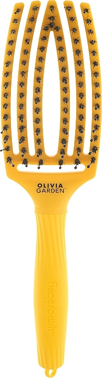 Kombi-Haarbürste gelb - Olivia Garden Fingerbrush Combo Nineties Sweet Lemonade  — Bild N2