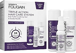 Düfte, Parfümerie und Kosmetik Set - Foligain Triple Action Hair Care System For Women (shm/100ml + cond/100ml + ser/30ml)