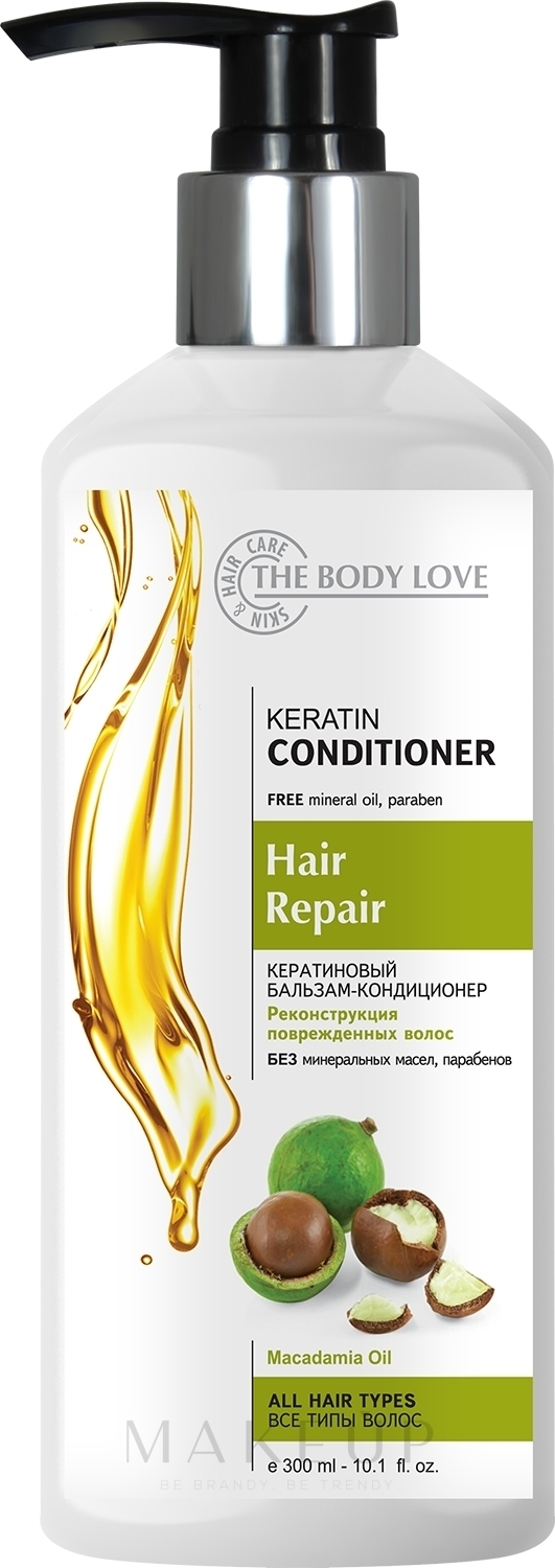 Haarbalsam Keratin + Macadamia Oil - The Body Love Keratin Conditioner — Bild 300 ml