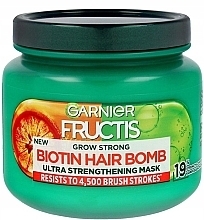 Haarmaske - Garnier Fructis Grow Strong Biotin Hair Bomb — Bild N1