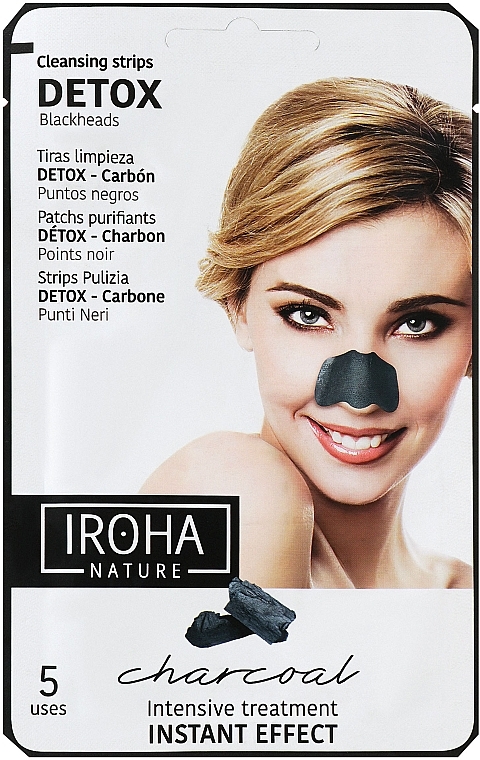 Nasenpatch mit Aktivkohle - Iroha Nature Detox Cleansing Strips Charcoal — Bild N1