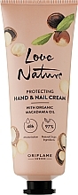 Schützende Hand- und Nagelcreme mit Macadamiaöl - Oriflame Love Nature Caring Hand & Nail Cream With Organic Macadamia Oil — Bild N1