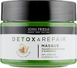 Düfte, Parfümerie und Kosmetik Intensiv pflegende und revitalisierende Haarmaske mit Avocadoöl und grünem Tee - John Frieda Detox & Repair Masque