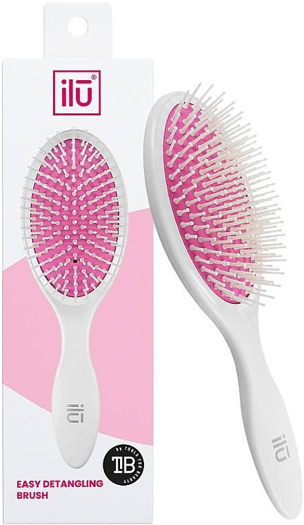 Haarbürste weiß-rosa - Ilu Ballpoint Detangling Hair Brush — Bild N1