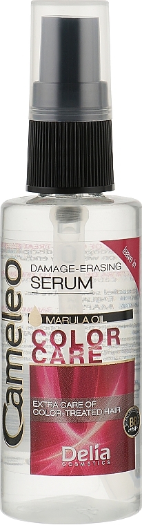 Reparierendes Serum für gefärbtes, aufgehelltes Haar mit Marulaöl ohne Ausspülen - Delia Cameleo Serum