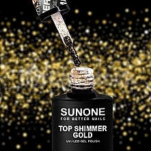 Düfte, Parfümerie und Kosmetik Nagelüberlack mit Schimmer - Sunone Top Shimmer Gold