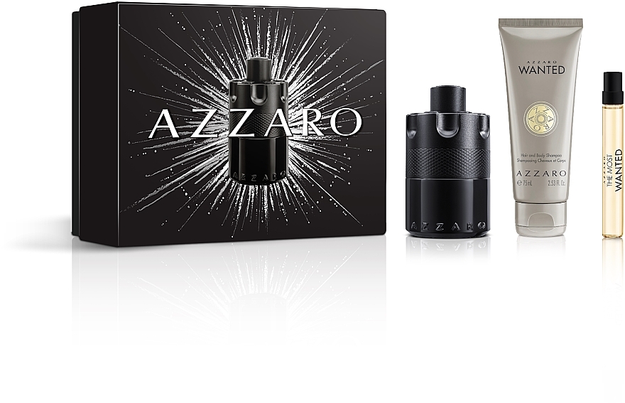 Azzaro The Most Wanted Intense  - Duftset (Eau de Parfum 100ml + Shampoo 75ml + Eau de Parfum 10ml)  — Bild N1