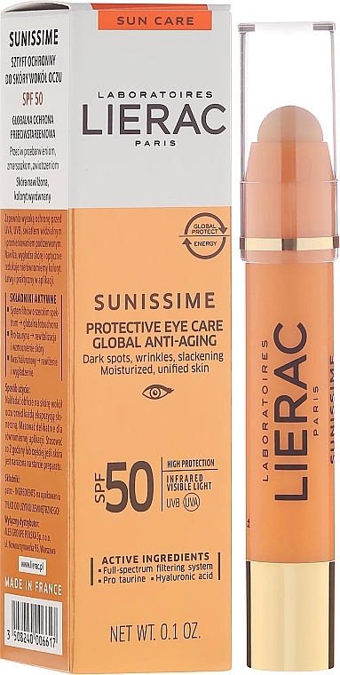 Augenkonturenbalsam Anti-Age SPF 50+ - Lierac Sunissime Protective Eye Care Anti-Age Global SPF50 — Bild N1