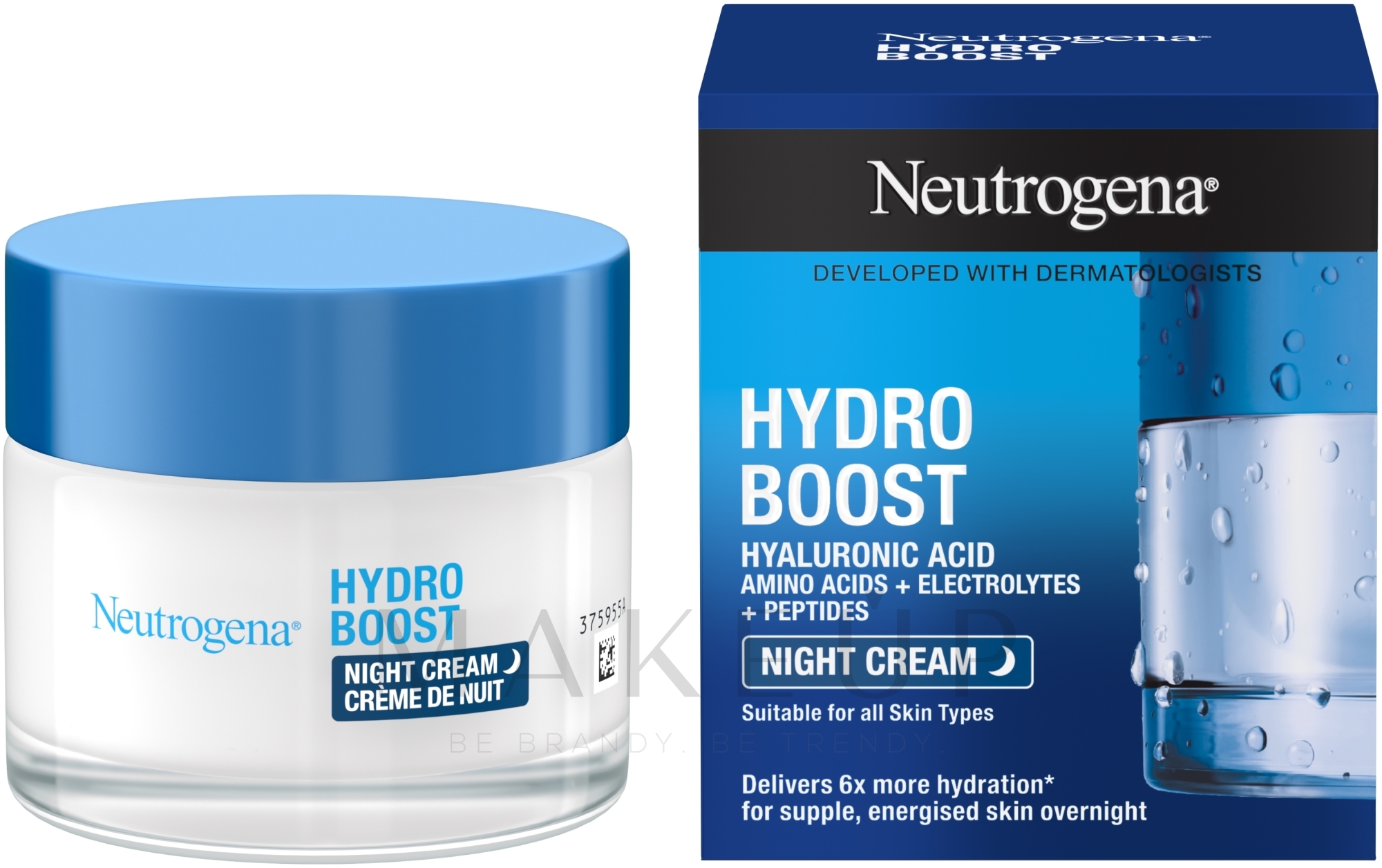 Feuchtigkeitsspendende Nachtcreme für das Gesicht mit Hyaluronsäure und pflanzlicher Trehalose - Neutrogena Hydro Boost Sleeping Cream — Foto 50 ml