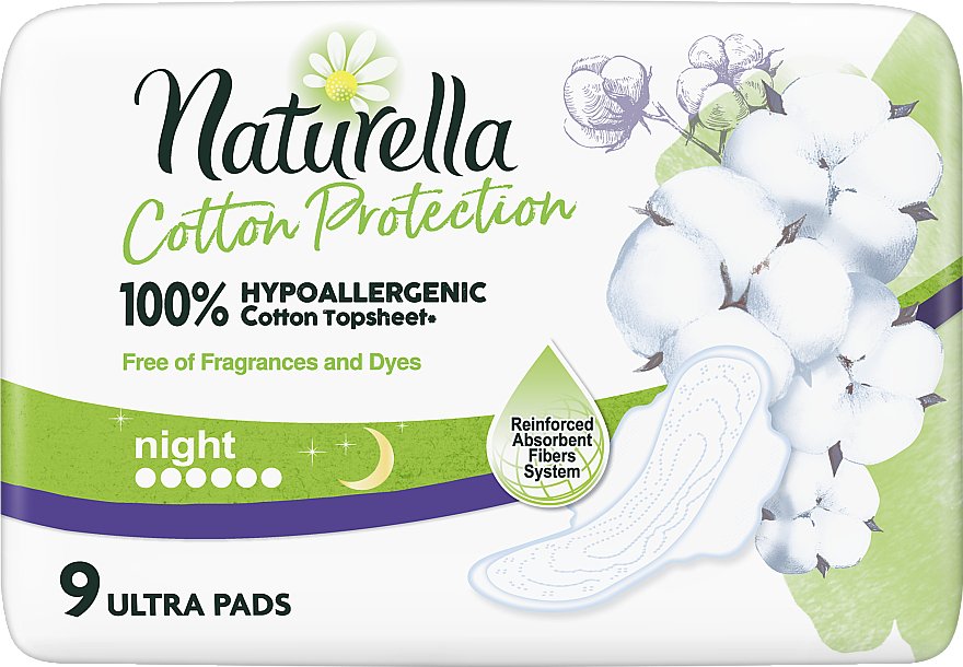 Damenbinden mit Flügeln 9 St. - Naturella Cotton Protection Ultra Night — Bild N3