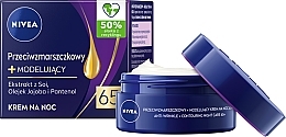 Konturierende Anti-Falten Nachtpflege für das Gesicht 65+ - Nivea Anti-Wrinkle Contouring Night Care 65+ — Bild N1