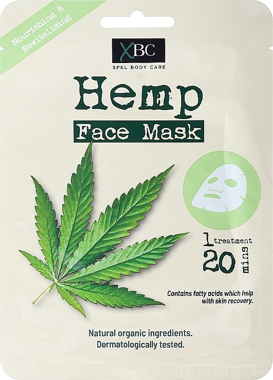 Revitalisierende Tuchmaske für das Gesicht mit Hanföl - Xpel Marketing Ltd Hemp Face Mask — Bild N1