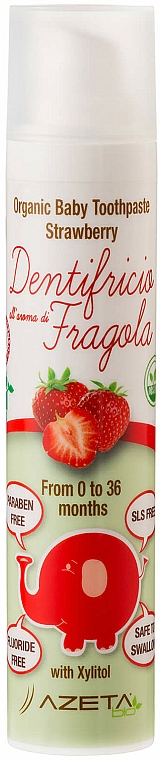 Zahnpasta mit Erdbeergeschmack - Azeta Bio Organic Baby Toothpaste Strawberry — Bild N1