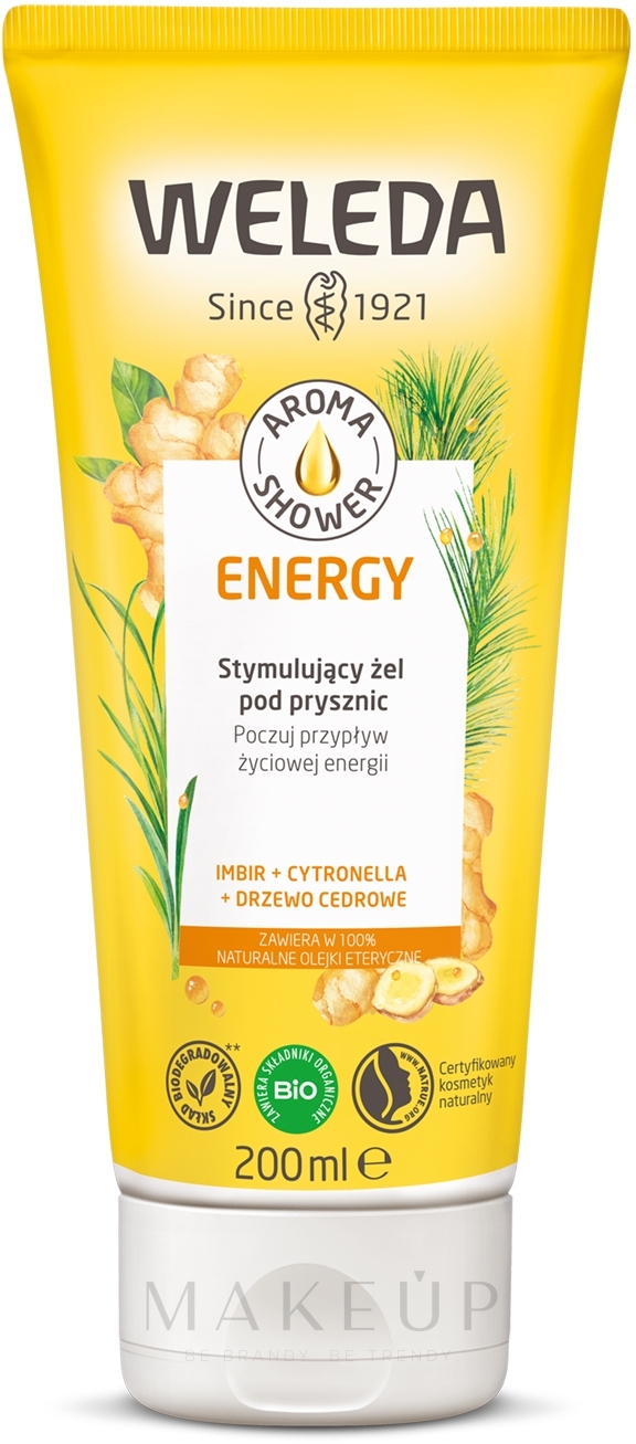 Duschgel mit Ingwer, Citronella und Zedernholz - Weleda Aroma Energy Stimulating Shower Gel — Bild 200 ml