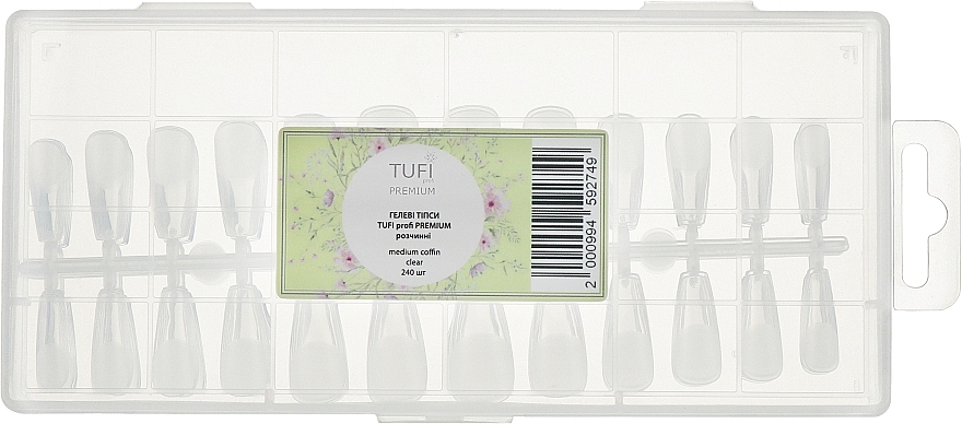 Gel-Nagelspitzen mittel transparent Ballerina - Tufi Profi Premium — Bild N1