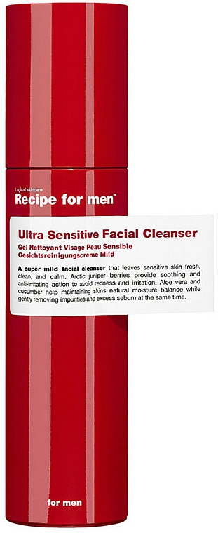 Mildes Gesichtsreinigungsgel für empfindliche Haut - Recipe For Men Ultra Sensitive Facial Cleanser