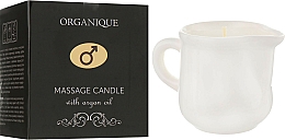 Düfte, Parfümerie und Kosmetik Massagekerze in dekorativem weißen Keramiktiegel mit Arganöl - Organique Spa Candle (mit Griff)