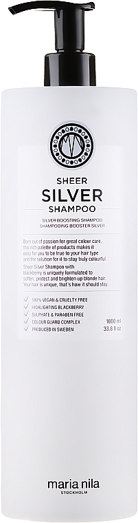 Neutralisierende Silber-Haarspülung für graues Haar - Maria Nila Sheer Silver Shampoo — Bild N3